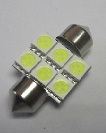 Car LED-lampa Festoon 6SMD 5050 31MM 36mm