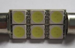 Festoon de lâmpada de LED para carro 6 SMD 5050 C5W 39MM