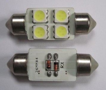 Auto LED-belysning 4 SMD 5050 36MM Festoon C5W