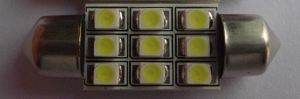 Bil-LED-lampa Festoon C5W 9 SMD 3528 31MM 36mm