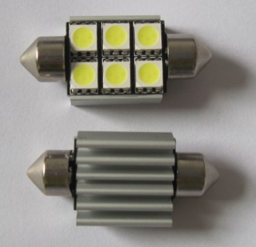 Bil LED-lampa Festoon C5W 6 SMD Canbus Inget fel