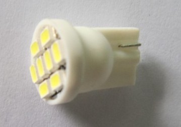 W5W自動LED電球T10WGウェッジ 194 光 8 SMD