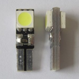 LED-lampor för bil T5 kil 2 SMD 5050 Canbus Inget fel