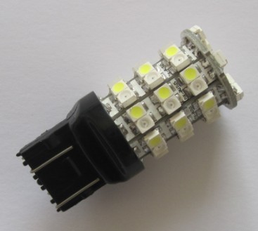Авто светодиодная лампа 60SMD двухцветная желто-белая S25 T20