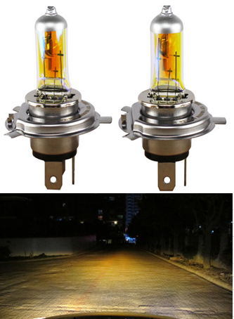 Automotive halogen bulb Golden yellow H4