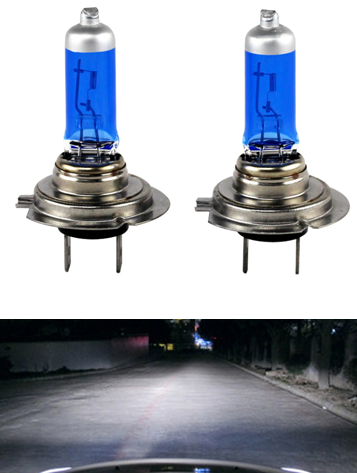 Automotive halogen bulb blue glass H7